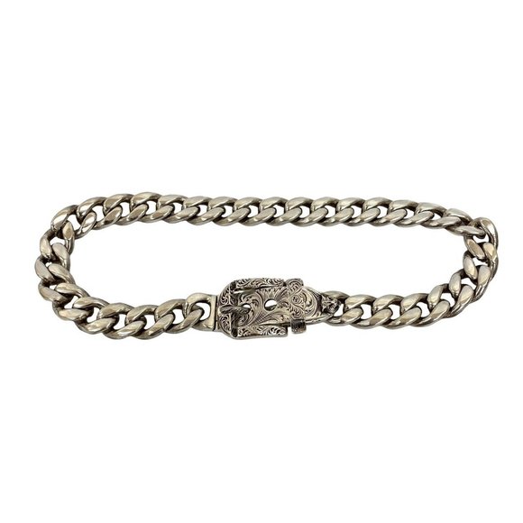 GUCCI Arabesque Cat Head Curb Chain Necklace in Sterling Silver (925) 68420 - Picture 1 of 7